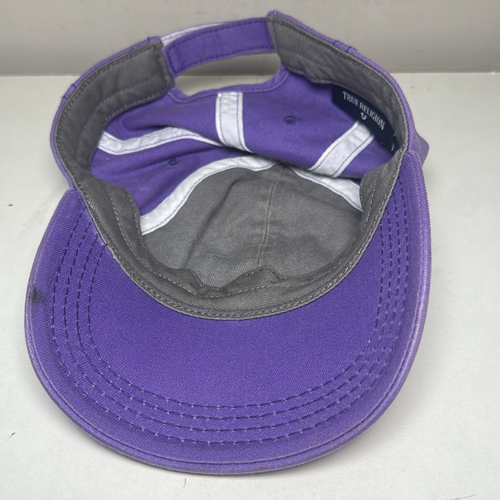True Religion Purple with white logo Cotton adjustable Cap - Picture 5 of 9